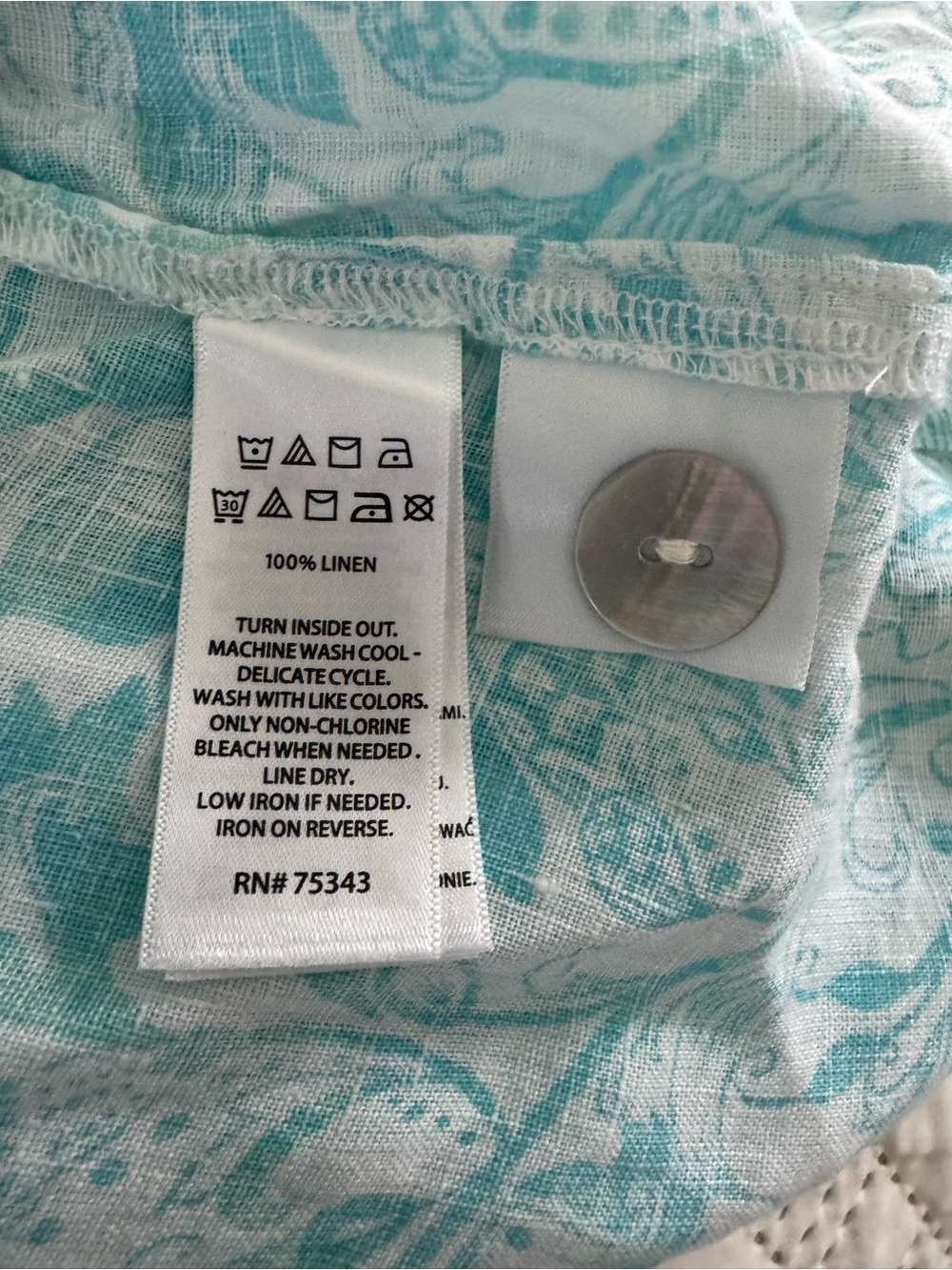 Sigrid Olsen Aqua Floral Tunic Top - Picture 5 of 5